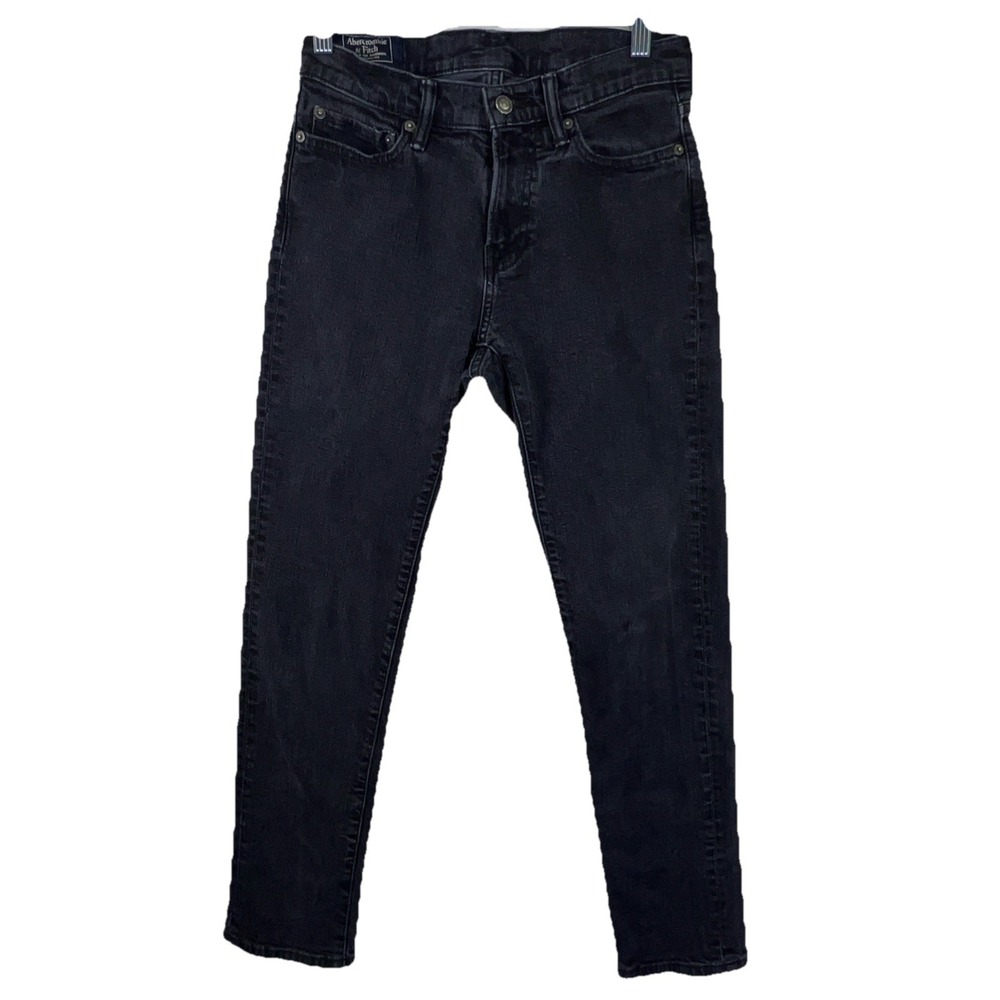 Abercrombie & Fitch Rustin Athletic Slim Stretch Black Denim Jeans Men's 28x30